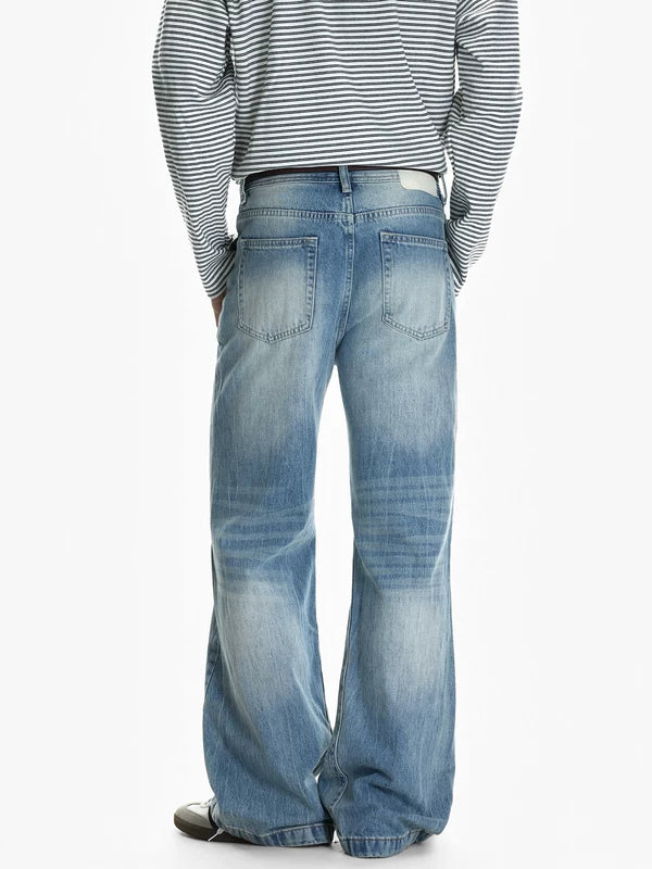 Washed Wide Leg Flare Jeans Pants 5