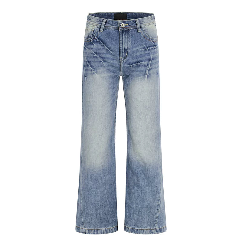6193423266791,6193423266792,6193423266793,6193423266794,6193423266795, Washed Wide Leg Flare Jeans Pants