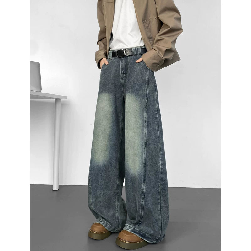 6011003876330,6011003876331,6011003876332,6011003876333,6011003876334,6011003876335,6011003876336, Washed Wide Leg Loose Fit Jeans Pants