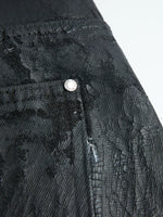Wax Coated Wide Leg Denim Pants 4