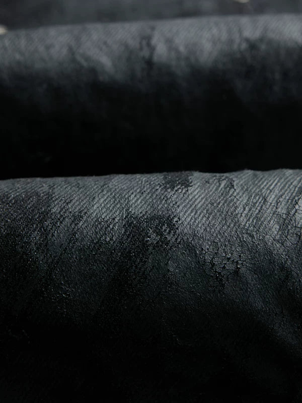 Wax Coated Wide Leg Denim Pants 5