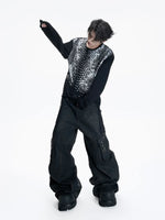 Waxed Wide-Leg Multi-Pocket Cargo Pants 4