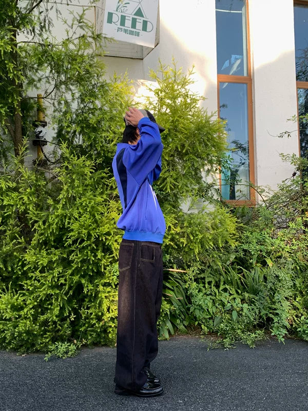 Wide Leg Baggy Raw Denim Pants 3