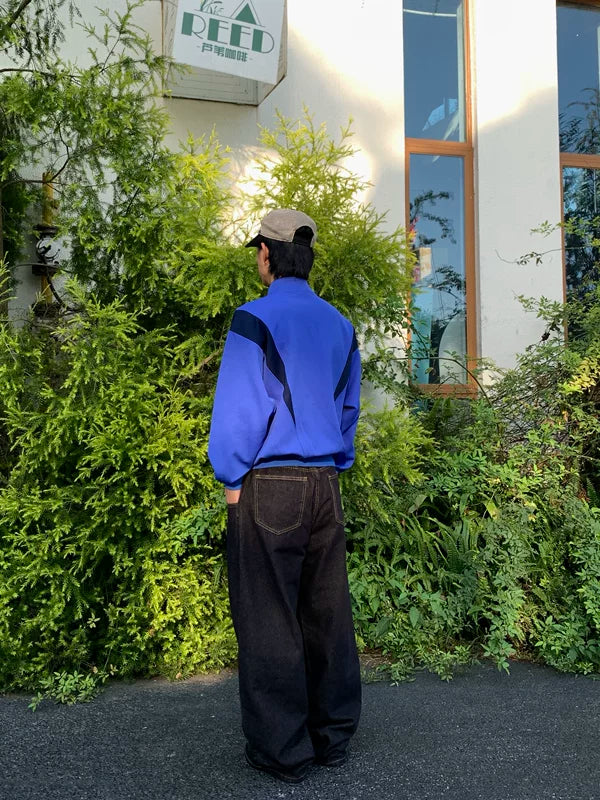 Wide Leg Baggy Raw Denim Pants 4