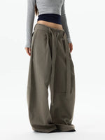 Wide Leg Belted Drape Casual Pants 3