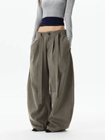 Wide Leg Belted Drape Casual Pants 5