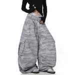 Wide Leg Camouflage Multi-Pocket Cargo Pants 2