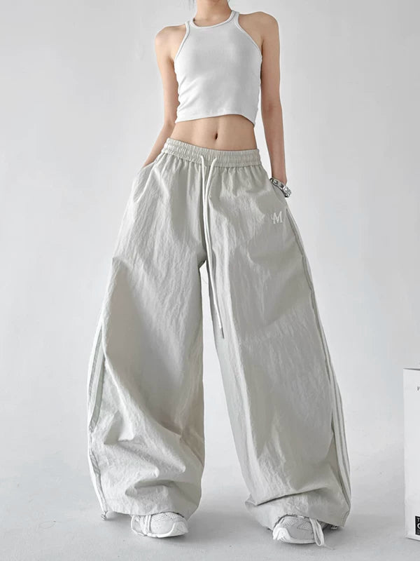 Wide-Leg Casual Pants with Side Stripes 3