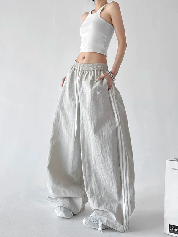 Wide-Leg Casual Pants with Side Stripes 5