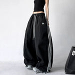 6031596704331,6031596704332,6031596704333,6031596704334, Wide-Leg Casual Pants with Side Stripes