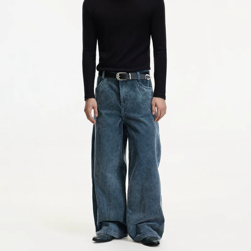 Wide Leg Corduroy Casual Pants 2