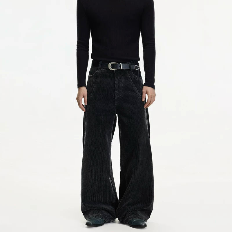 Wide Leg Corduroy Casual Pants 3