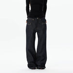 6018596177758,6018596177759,6018596177760,6018596177761,6018596177762, Wide Leg Denim Pants with Metal Detail