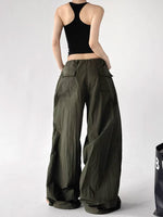 Wide Leg Drawstring Cargo Paratrooper Pants 5