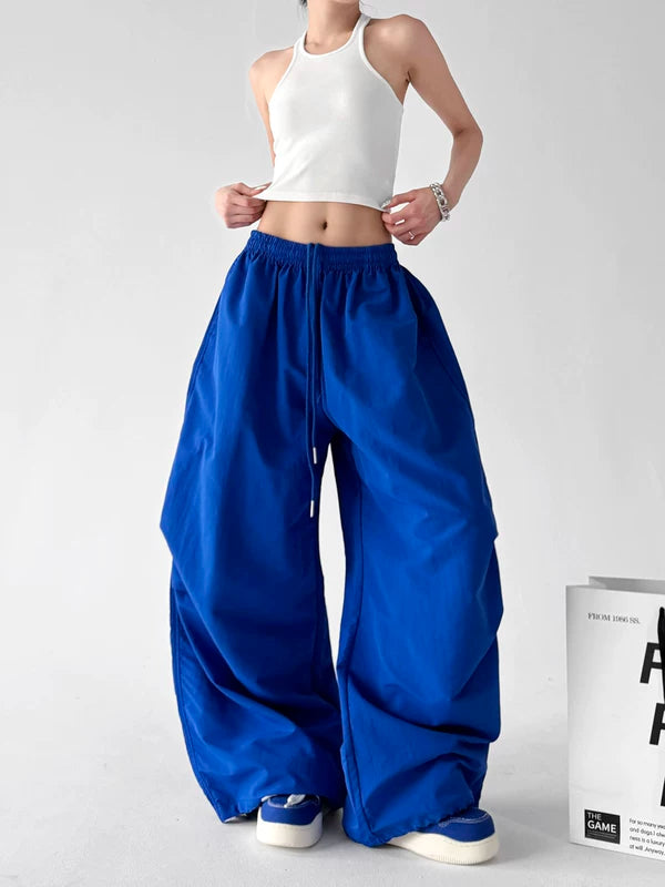 Wide-Leg Drawstring Casual Dance Pants 2