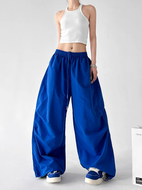 Wide-Leg Drawstring Casual Dance Pants 4