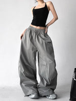 Wide Leg Drawstring Elastic Waist Pants 5