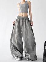 Wide Leg Drawstring Paratrooper Cargo Pants 2