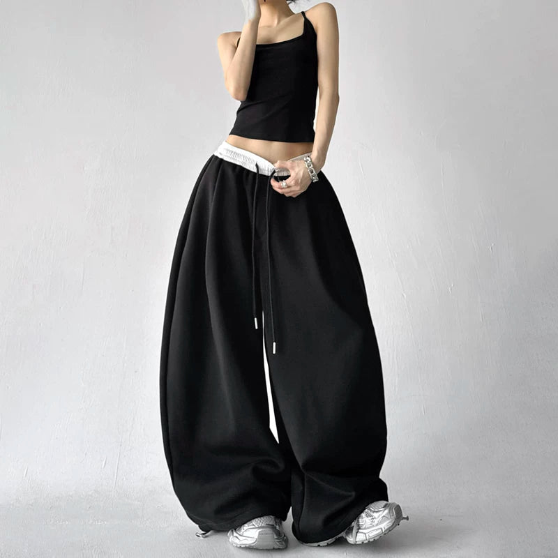 Wide Leg Drawstring Street Sweatpants 2