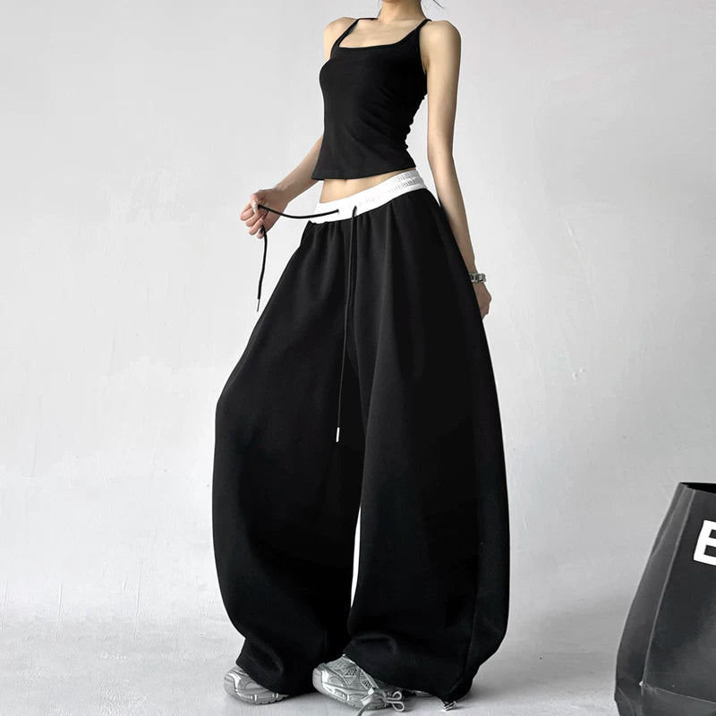 Wide Leg Drawstring Street Sweatpants 3