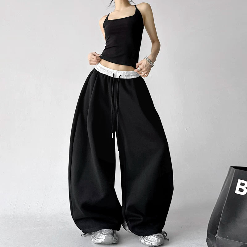 Wide Leg Drawstring Street Sweatpants 4
