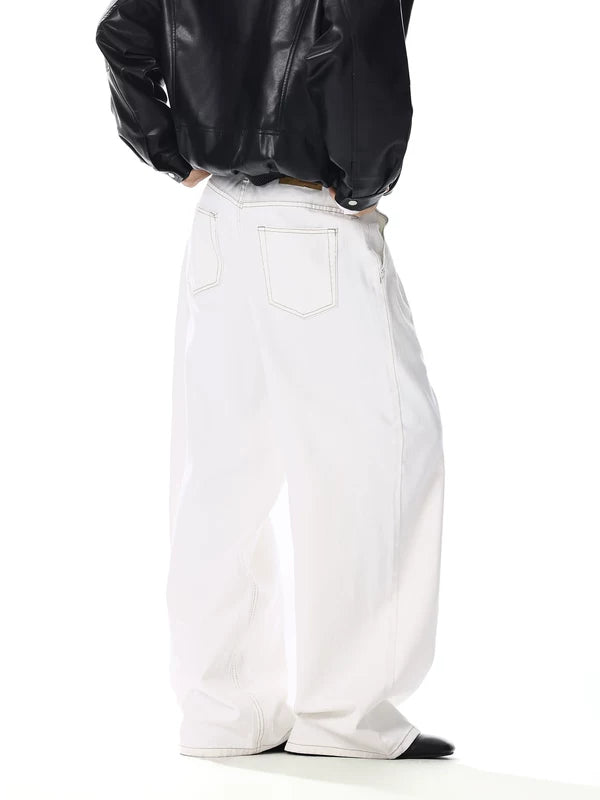 Wide Leg Five-Button Jeans Pants 5