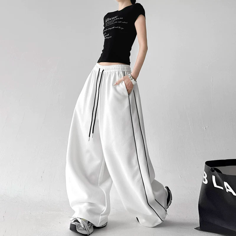 Wide-Leg High-Waist Drawstring Casual Pants 4