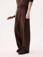 Wide-Leg Knit Elastic Waist Casual Pants 3