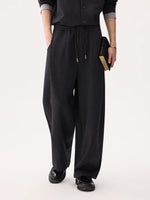 Wide-Leg Knit Elastic Waist Casual Pants 5