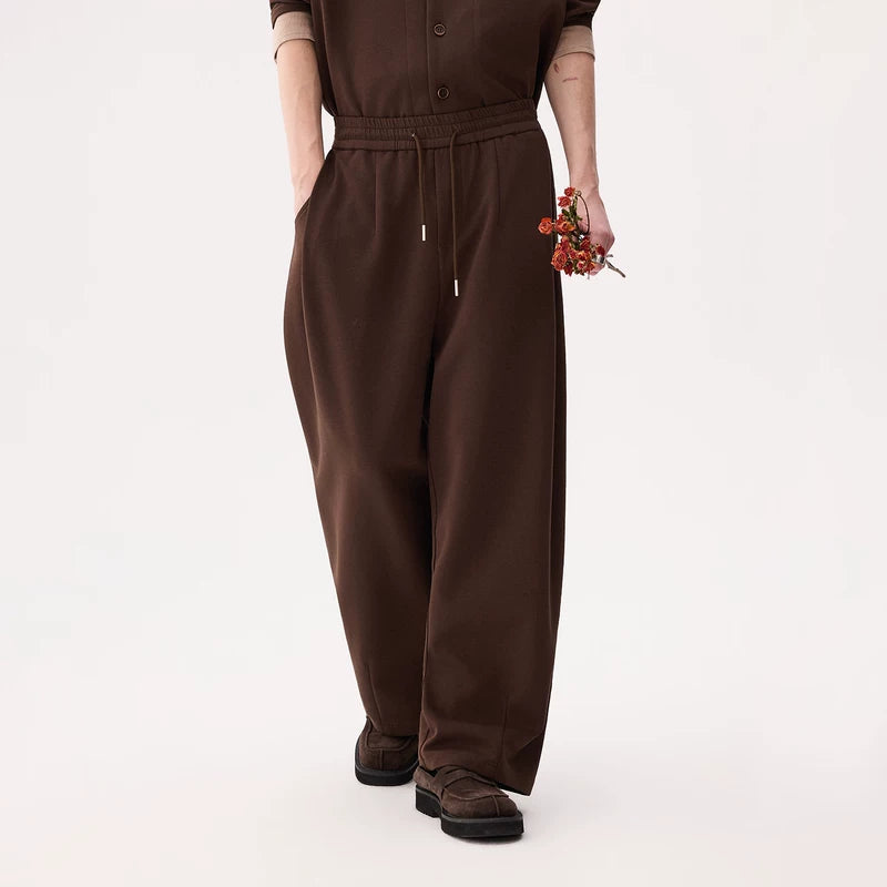 6182722455030,6182722455031,6182722455032,6182722455033, Wide-Leg Knit Elastic Waist Casual Pants