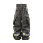alt_id_2425435151, Wide Leg Multi-Pocket Cargo Reflective Pants