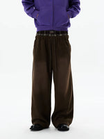 Wide Leg Plaid Double Waistband Sweatpants 4