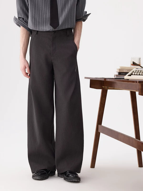 Wide-Leg Pleated Casual Dress Pants 2
