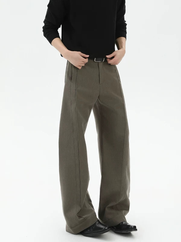 Wide-Leg Pleated Quilted Casual Pants 2