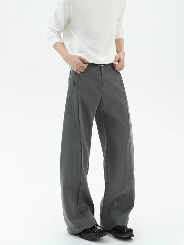 Wide-Leg Pleated Quilted Casual Pants 4