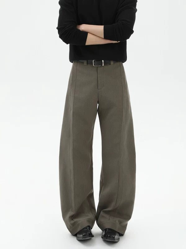 Wide-Leg Pleated Quilted Casual Pants 5