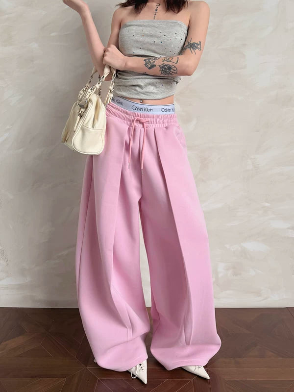 Wide Leg Pleated Sweatpants Lounge Pants 2