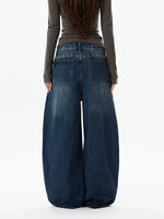 Wide-Leg Rhinestone Detail Jeans Pants 5