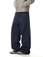 Wide Leg Rivet Detail Denim Pants 3