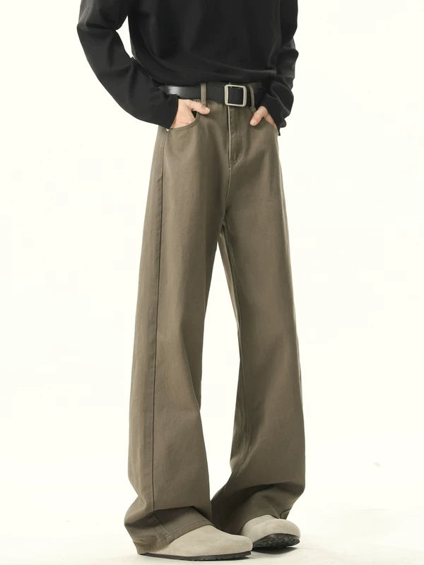 Wide Leg Straight Fit Casual Jeans Pants 3