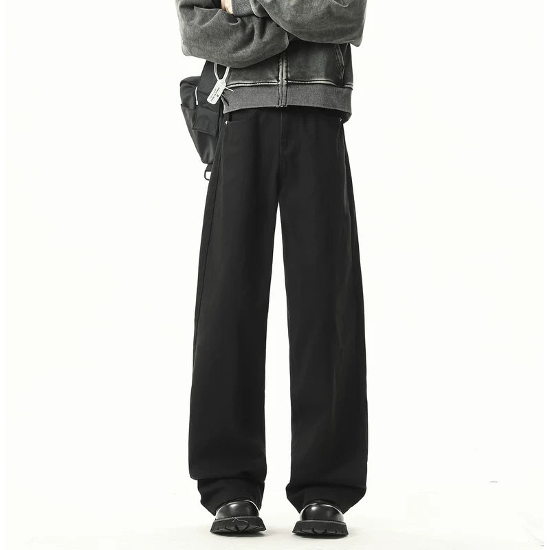 6112413539313,6112413539314,6112413539315,6112413539316,6112413539317,6112413539318, Wide Leg Straight Fit Casual Jeans Pants