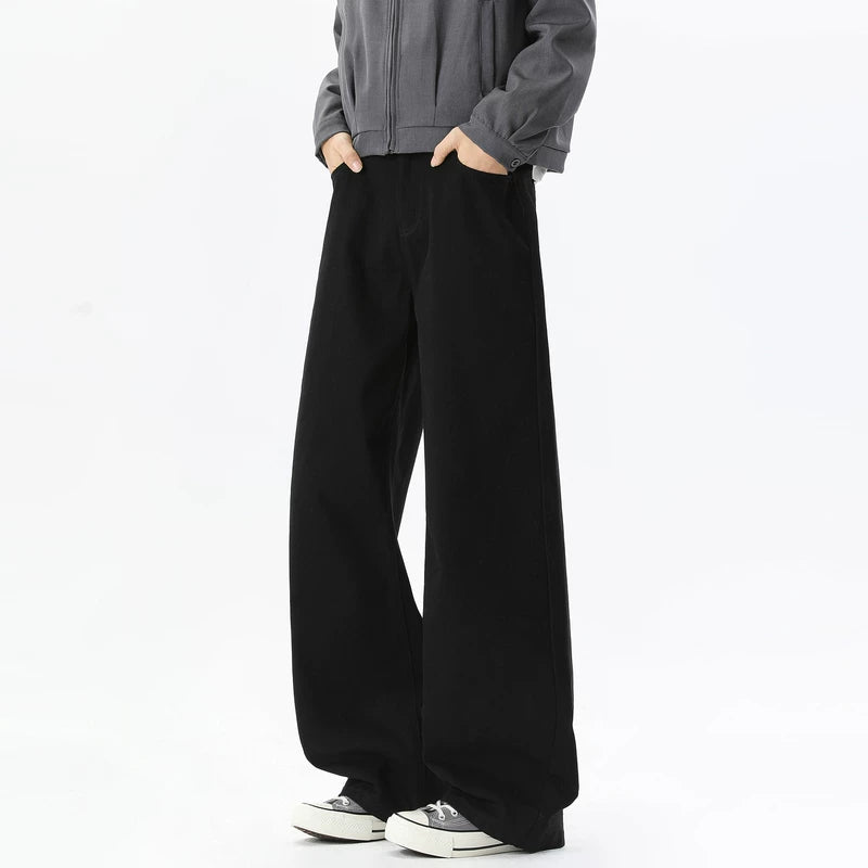 6019084040344,6019084040345,6019084040346,6019084040347,6019084040348, Wide Leg Straight Fit Casual Pants