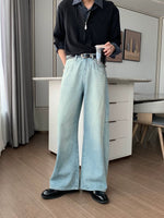 Wide Leg Straight Fit Denim Pants 5