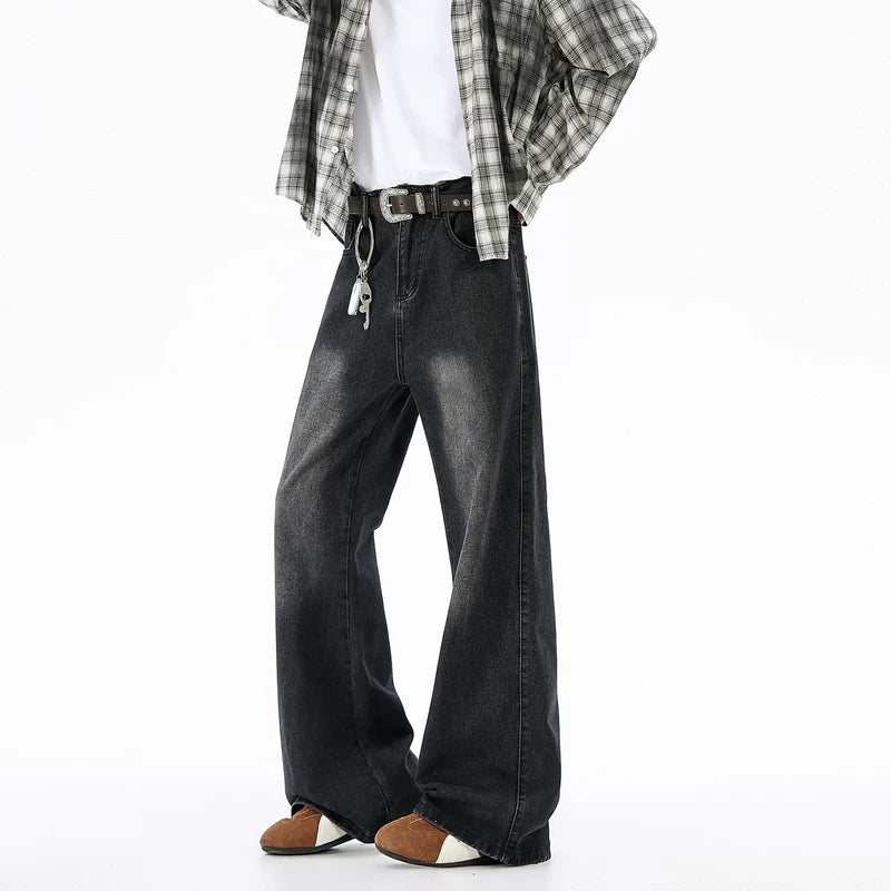 6192181911055,6192181911056,6192181911057,6192181911058,6192181911059, Wide Leg Straight Fit Denim Pants