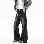 6192181911055,6192181911056,6192181911057,6192181911058,6192181911059, Wide Leg Straight Fit Denim Pants