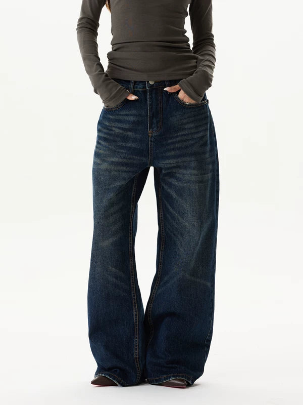 Wide Leg Straight Fit Jeans Pants 4