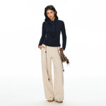 Wide Leg Textured Casual Pants 5