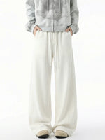 Wide Leg Textured Knit Casual Pants 4