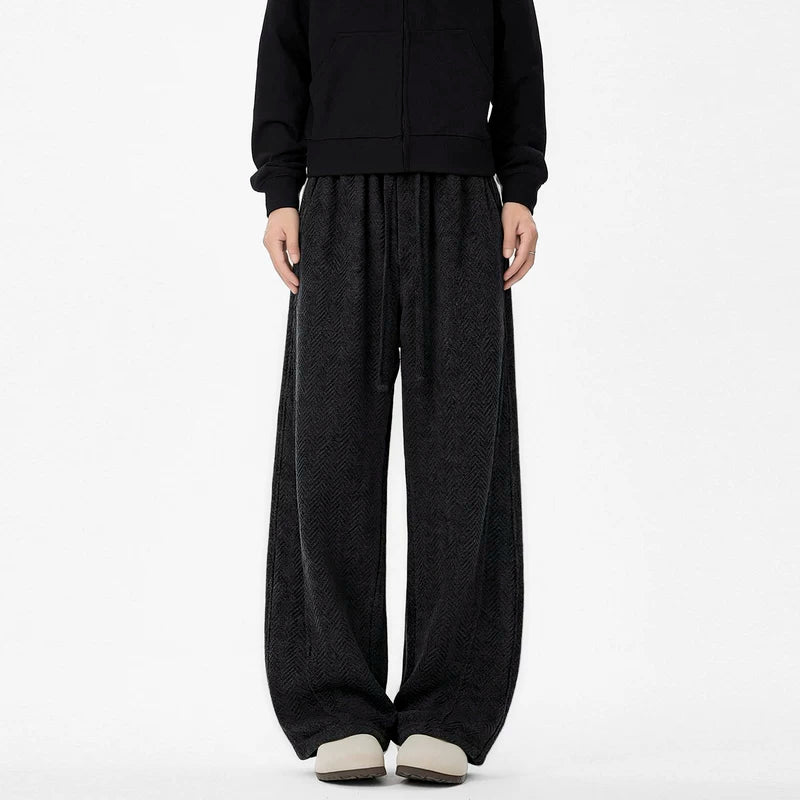 6192221238692,6192221238693,6192221238694,6192221238695,6192221238696, Wide Leg Textured Knit Casual Pants