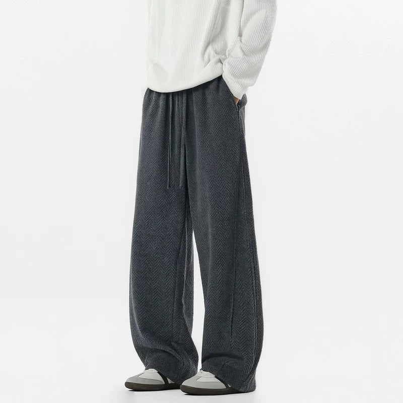 6192221238697,6192221238698,6192221238699,6192221238700,6192221238701, Wide Leg Textured Knit Casual Pants